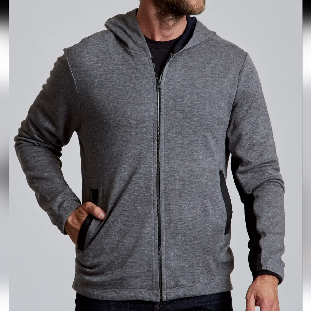 Aether‎ Relay Wool Blend Full Zip Hoodie Grey Size S